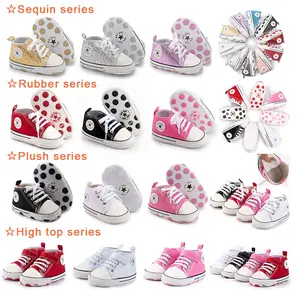 40 Farbe OEM ODM Custom Material Design Logo Verpackung Neugeborene Leinwand Sneaker First Walker Boy Girl Babys chuhe