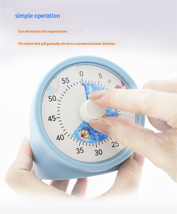 8-Inch Square Oversize Mechanical Kitchen Timer Clock Music Ring Alarm Durable for Kids Adults Magnetic Backing for Cooking