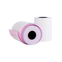 Papier autocopiant NCR 3 plis de qualité 2, rouleau de 2 1/4 po x 90 pi (3 po x 67 po) blanc, jaune, rose pour reçus, factures et caisses enregistreuses