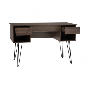 Sleek Walnut Finish SAMOS Working Desk Metal Frame Professional Computer Table for Home Office and Executive Study Room - Product Image 2