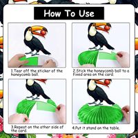 Dekorasi Pesta Toucan 8pcs Hiasan Meja Sarang Lebah Burung Tropis untuk Perlengkapan Pesta Ulang Tahun Luau Hawaii