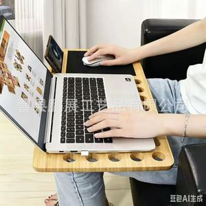 Wooden Laptop Cooler With Mouse <b>Pad</b> And Cooling Stand For Desk Use - Product Image 3