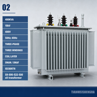Transformador de Distribución Eléctrica Trifásico de 10kV 400V 400kVA, Sumergido en Aceite, 50Hz 60Hz, Refrigeración ONAN/ONAF