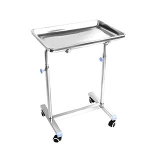 Regolabile in altezza vassoio Medico trolley carrello In Acciaio Inox Robusto Pallet rack di Ospedale trolley vassoio staffa