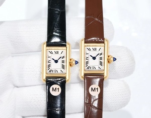 Montre vintage mini rectangulaire avec chiffres romains, montre-bracelet à quartz <span class=keywords><strong>saphir</strong></span> pour femme, bracelet en <span class=keywords><strong>cuir</strong></span> noir 24 mm, étanche - Product Image 2