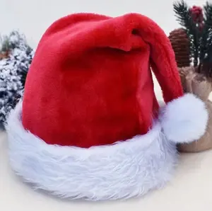 Dekorasi Natal Merah Biru Hijau Hitam Dewasa Anak ekstra tebal mewah topi Santa