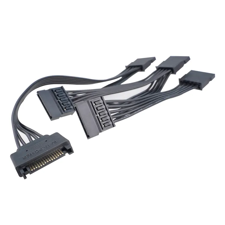SCONDAR 15 Pin SATA Male To Female Power Supply Cord 15P 1 to 5 Splitter Y Computer Extension Cables Adapter