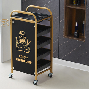 BLISSLIFE Outils de coiffure Salon de coiffure Assistant de coiffeur Chariot en or avec roues universelles Cheveux sans enchevêtrement - Product Image 6