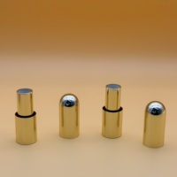 Tube de rouge à lèvres en aluminium/plastique de qualité supérieure, modèle BL7332, finition dorée brillante, design capsule, pour marque privée