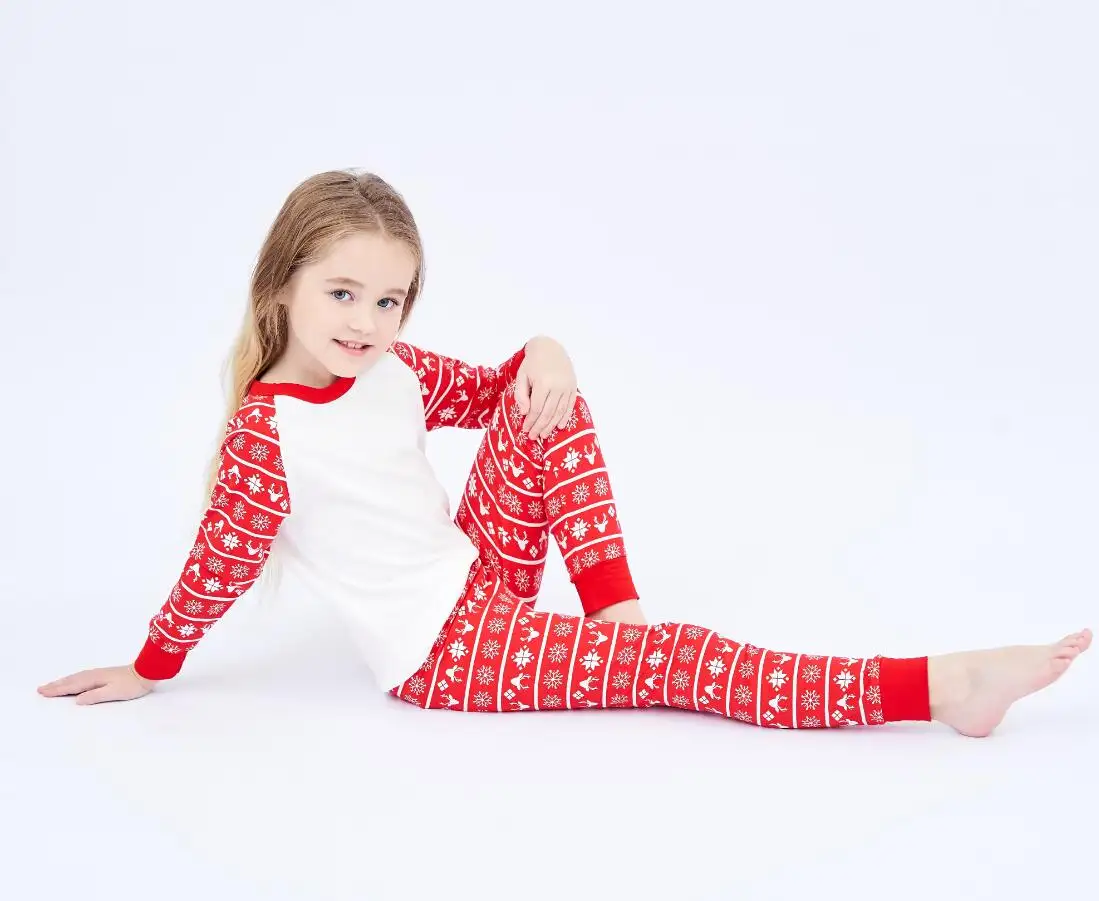 Pijamas familiares de Navidad para adultos y niños, conjunto de dos piezas de manga larga y pantalón de alta calidad, venta al por mayor