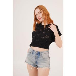 เสื้อกล้ามผู้หญิงแบบถักสีดำพร้อมดีเทลสายรัดด้านหลัง - Product Image 1
