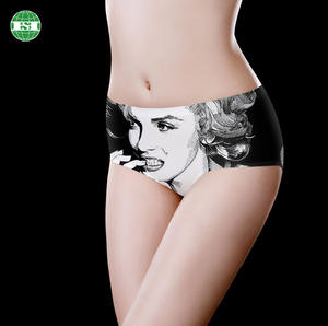 กางเกงชั้นในไร้รอยต่อสำหรับผู้หญิงชุดชั้นในสตรีพิมพ์ลายซับลิเมชันใบหน้าเซ็กซี่ออกแบบได้ตามต้องการ - Product Image 2