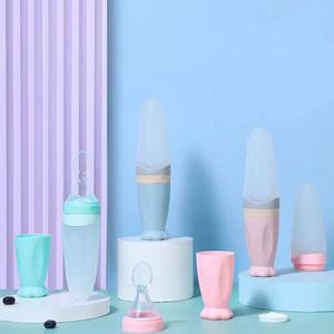 Biberons en silicone 90ml pour l'entraînement des bébés <span class=keywords><strong>Biberon</strong></span> pour <span class=keywords><strong>céréales</strong></span> Complément alimentaire <span class=keywords><strong>Biberon</strong></span> pour bébé avec cuillère - Product Image 1