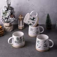 Articles de décoration de Noël les plus vendus 13oz tasses blanches tasse à café en céramique avec logo personnalisé