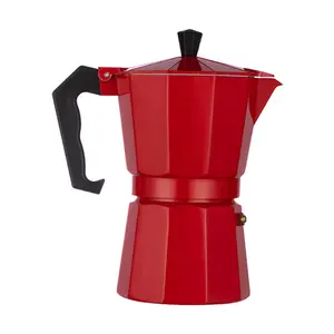 1/2/3/4/6/9/12 Cups Wholesale Factory Suppliers Oem Black/Red Styles Espresso Maker Aluminum Coffee Moka Pot