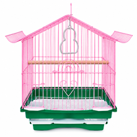 Cage à oiseaux en gros avec perchoir et mangeoire, cage portable en fil métallique pour perruche, canari, pinson, agapornis