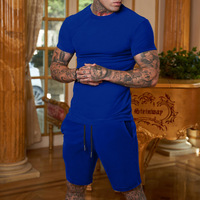 Ensemble t-shirt et short en polyester pour hommes couleur unie avec logo personnalisé de haute qualité à des prix abordables en gros d'usine