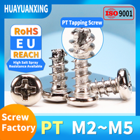 Vis autotaraudeuses à tête cruciforme nickelée PT, vis à tête cylindrique, vis à queue plate, clou autotaraudeur M2/M2.3/M3/M4