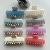 Pince à cheveux géante colorée style Japon-Corée pour femme, pince requin pour cheveux épais à l'arrière de la tête, accessoire capillaire