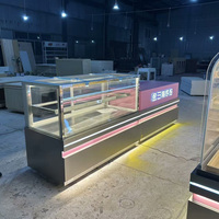 Stainless Steel Bread Cake Display Cabinet Supermarket Island Showcase Custom Display Stand Custom Logo Shelf Pallet Racking