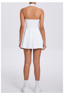 Gaun Tenis Berkualitas Tinggi Model Polo Halter Tanpa Punggung, Trendi untuk Gym, Yoga, Jogging, Olahraga Luar Ruangan, Tenis, Golf, Pakaian Olahraga Satu Potong - Product Image 5