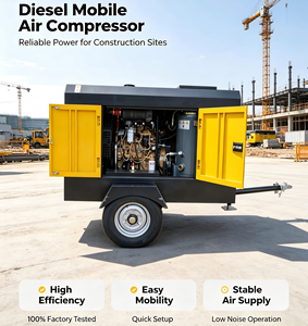 Compresor de Tornillo Portátil con Certificación CE, 260HP 195kW, Aire Industrial para Minería y Conservación del Agua - Product Image 1
