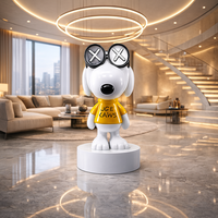 Sculpture d'animal en fibre de verre de style Snoopy personnalisée Jingyue, tendance, décoration intérieure pour salon, ornement