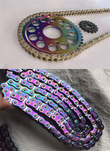 WANOUモーターサイクルチェーンセット428428 H 104L 110L 120L 130L 136Lレインボーカラーチェーン - Product Image 6