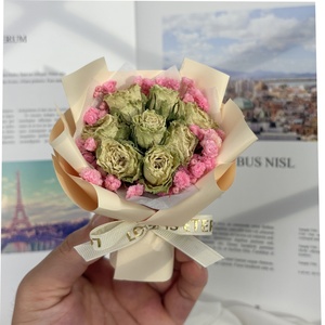 Bouquet de mini roses séchées éternelles pour mariage, Noël, Saint-Valentin, de haute qualité, écologique, romantique, bricolage artisanal - Product Image 6