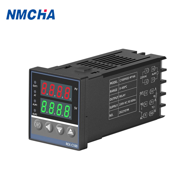 NMCHA REX-C100 Smart Digital Temperature Controller with LED Display ABS Material PID ON/OFF Control SSR Output (TDS)