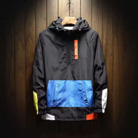 Blouson universitaire réversible à capuche pour homme, style coréen 2026, imperméable, tendance, coupe ample, décontracté, avec empiècements de couleur assortis pour l'automne