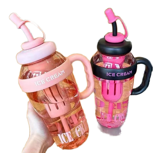 Botella de Agua Floral de Gran Capacidad <span class=keywords><strong>MU</strong></span> Trendy, Elegante Botella de Verano con Pajita para Chicas, para Fiestas, Senderismo, Taza Gigante para Hielo - Product Image 6