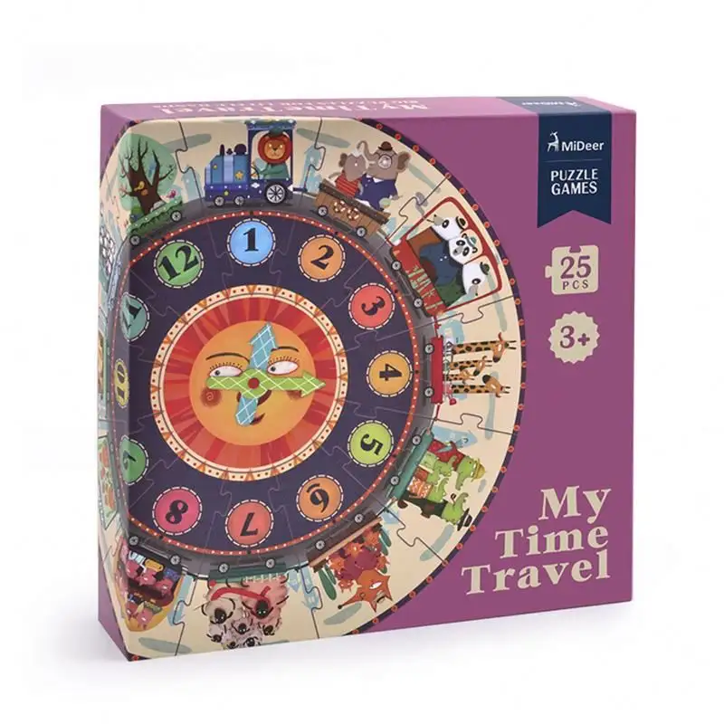 Mdieer md3020 25pcs lớn trò chơi câu đố giấy Câu Đố kỹ thuật số Đồng hồ nhận thức thời gian của tôi đi du lịch cho trẻ em trẻ em