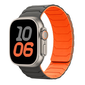 Armored Warrior Bracelet en silicone magnétique solide Bracelet de montre à boucle en <span class=keywords><strong>aluminium</strong></span> pour <span class=keywords><strong>Apple</strong></span> <span class=keywords><strong>Watch</strong></span> Ultra 2 Series 10 42mm 46mm Sport Band - Product Image 1