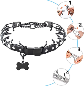<span class=keywords><strong>Collar</strong></span> de Eslabones para Perro con Hebilla de Liberación Rápida, Eslabones de Acero Inoxidable para <span class=keywords><strong>Collar</strong></span> de Adiestramiento Canino, con Puntas de Goma y Etiquetas de Identificación Personalizadas - Product Image 6