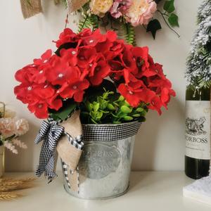 Panier suspendu de noël guirlande seau de géranium <span class=keywords><strong>rouge</strong></span> arc artificiel panier suspendu <span class=keywords><strong>en</strong></span> métal pour pots de fleurs intérieurs/extérieurs jardinières - Product Image 6