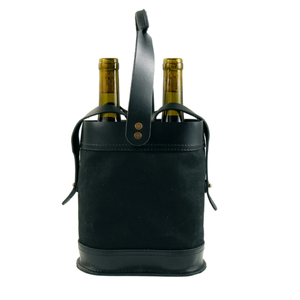Tela encerada dupla vinho tote para transporte conveniente para festa - Product Image 2