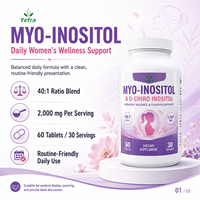 Complément alimentaire en comprimés de Myo-Inositol et D-Chiro-Inositol de marque privée de qualité supérieure pour la fonction ovarienne et la gestion de l'énergie chez la femme