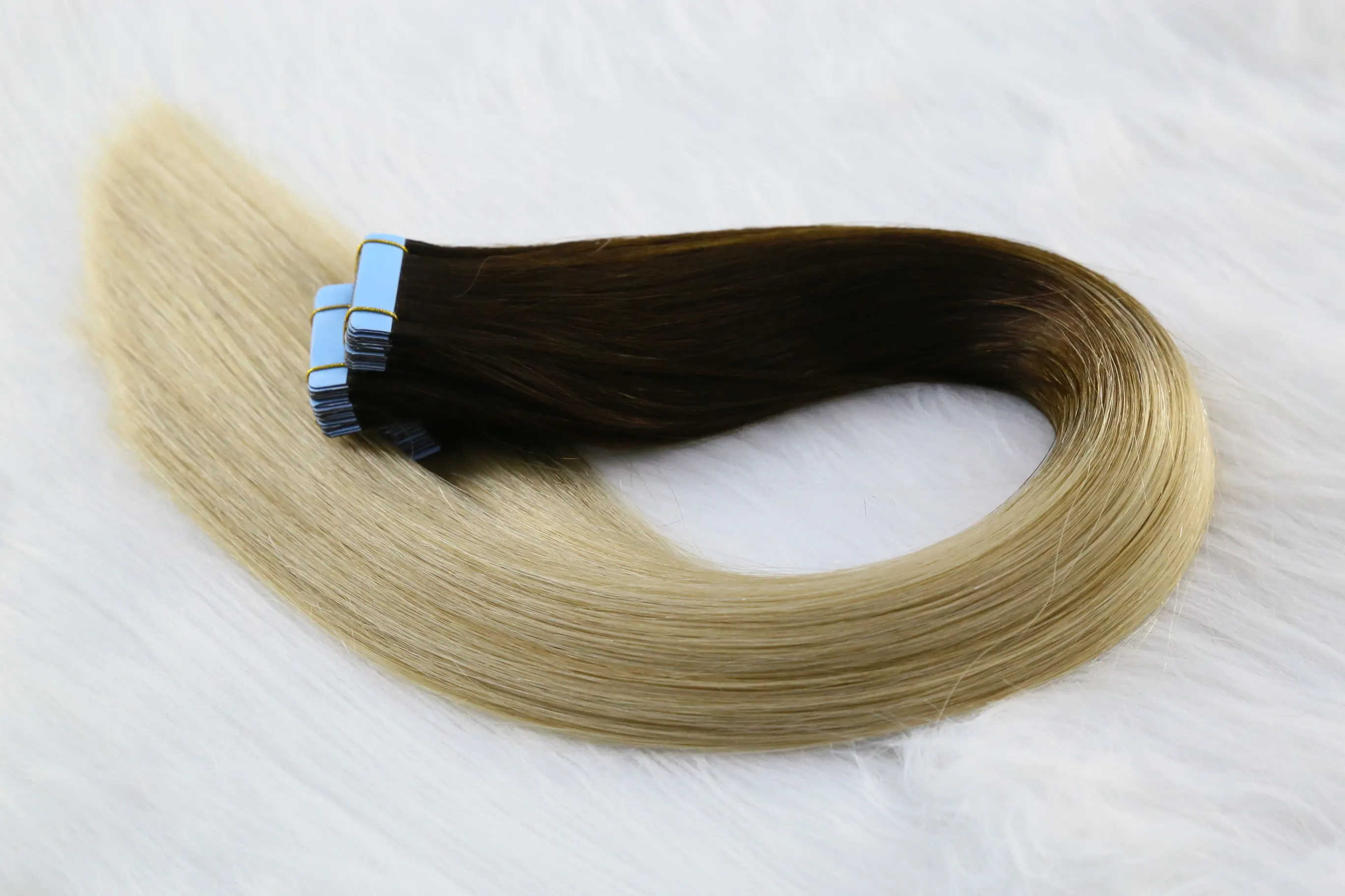 Hot Selling Best Quality Cambodian Soft Kinky Curly Tape In Extensions 100% Raw Human Hair 40Pieces/100g Tape Ins