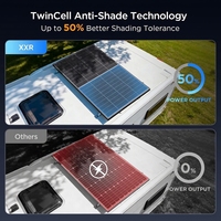 Panneaux solaires en verre trempé personnalisés 200W 24V 36V 48V, étanches IP68, entièrement noirs, modules PV rigides mono pour système solaire hors réseau