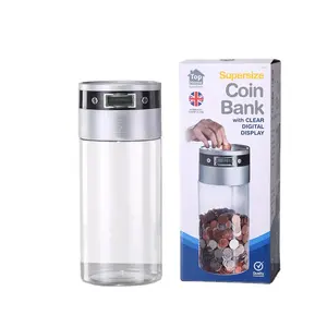 Dollaro Dei Soldi di Risparmio Jar Clear Digital Piggy Moneta di Banca di Risparmio Contatore Lcd Contare I Soldi Vaso di Cambiamento Regalo Per I Bambini bambini