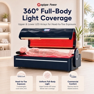 Lit <span class=keywords><strong>de</strong></span> luminothérapie Magique Power Wellness Center 940nm 1060nm PEMF, machine PDT à lumière rouge, lit <span class=keywords><strong>de</strong></span> luminothérapie corps entier - Product Image 2