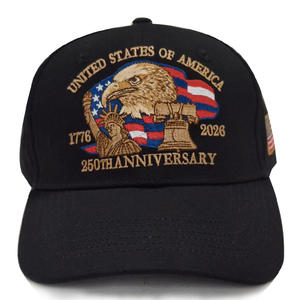 Gorra de Algodón con Bordado Personalizado, Gorra de Sarga con Bordado de América 250, Gorras del Aniversario de los Estados Unidos 250 con Personalización - Product Image 3