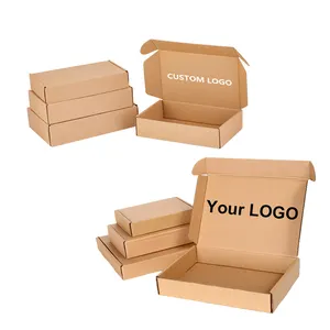 环保定制运输棕色回收牛皮纸印刷邮件折叠纸瓦楞包装运输邮件箱