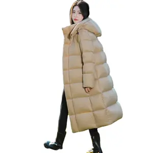 Супер ветрозащитный водонепроницаемый теплый дизайн с капюшоном утолщенный 95 гусиный пуховик женское длинное пальто осень и зима