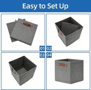 Homeplus 2024 Cestas de Almacenamiento de Tela y Lona, Estilo Moderno, para Organizar Estantes, Caja Plegable para Uso Doméstico - Product Image 6