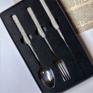 Ensemble de couverts en acier inoxydable 304 de qualité industrielle Jinhui, couteau à steak, fourchette, cuillère, boîte cadeau, finition polie miroir - Product Image 3