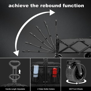 Outdoor Picnic <strong>Beach</strong> Camping <strong>Wagon</strong> Camping Cart Trolley Garden Trail Foldable Collapsible Folding Utility <strong>Wagon</strong> Troller - Product Image 6