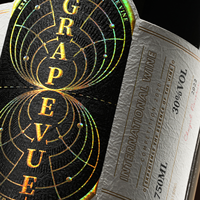 Autocollants personnalisés en papier texturé avec gaufrage à chaud doré et UV sélectif pour bouteilles et étiquettes de vin - Logo personnalisé imprimé à l'encre métallisée