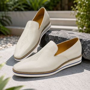Mocasines de cuero de primera calidad para hombre, zapatos casuales de negocios, transpirables, cómodos, formales, para caminar. - Product Image 2